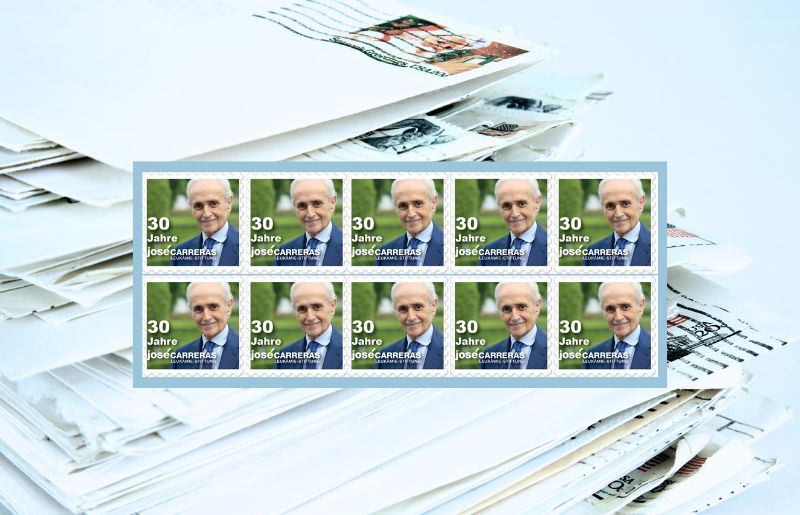 Briefmarke José Carreras Leukämie Stiftung 2025